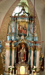 Hochaltar mit St. Maximinus und Gemälde "Heilige Dreifaltigkeit"  Pfarrkirche Lütz