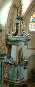 Kanzel der Pfarrkirche St. Maximin Lütz